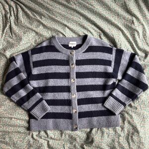 FRNCH Paris Navy Stripe Cardigan